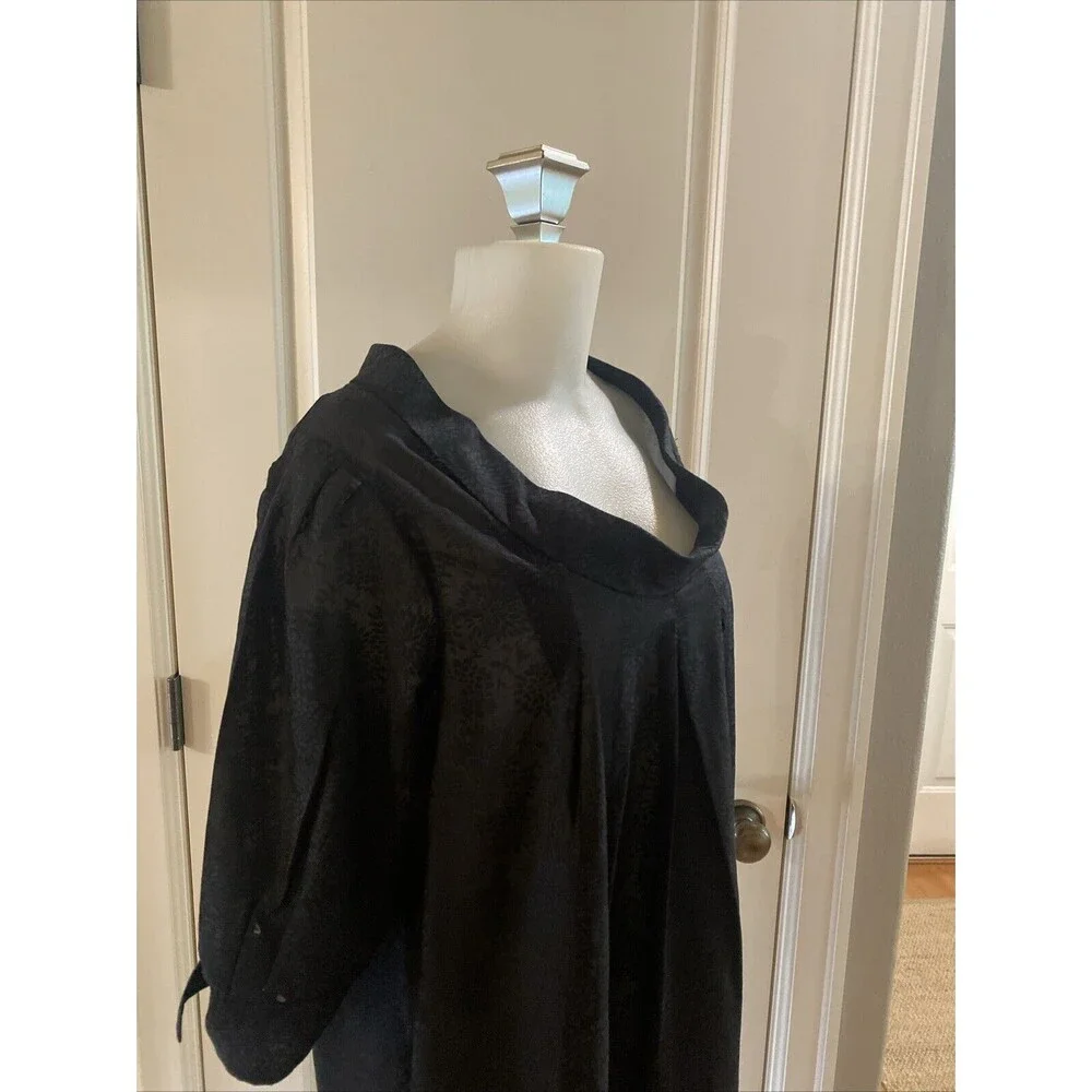 Noa Noa Black Blue Cotton Blend Tunic Short Sleeve Top Dress -Size XL‎